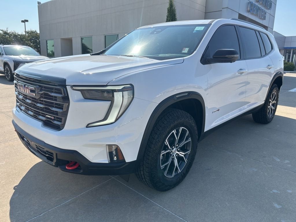 2026 GMC Acadia AT4 in Summit White — front three-quarter view