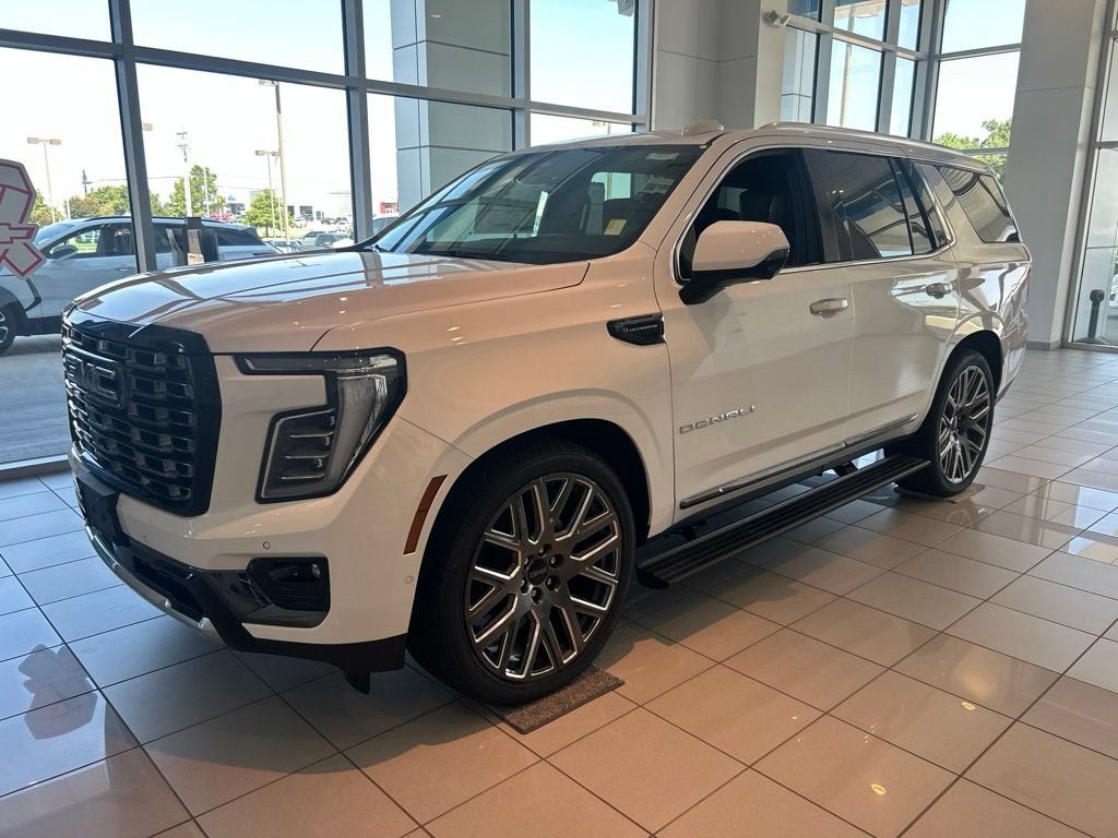 2026 GMC Yukon Denali Ultimate in Summit White — front three-quarter view